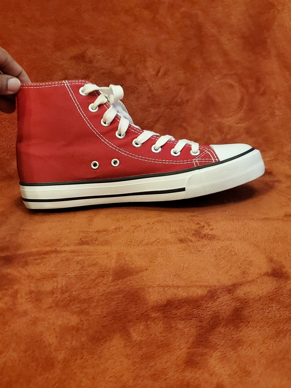 Bold Red High-Top Canvas Sneaker